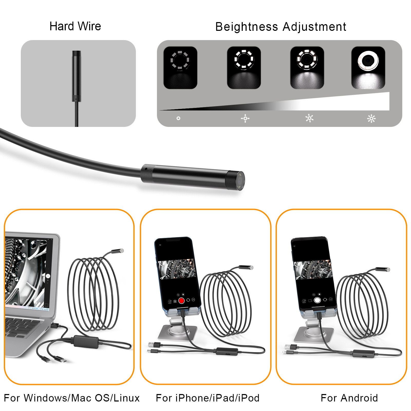 New Arrival 3 in 1 1080P Indus - Endoscope Inspection Camera recension och pris